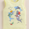 BUMZEE Yellow & Sky Blue Boys Sleeveless Cotton T-Shirts Pack Of 2