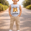 BUMZEE Grey & Mint Green Boys Sleeveless Cotton T-Shirts Pack Of 2