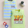 BUMZEE Green & Multi Boys Sleeveless Cotton T-Shirts Pack Of 2