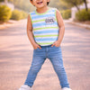 BUMZEE Green & Multi Boys Sleeveless Cotton T-Shirts Pack Of 2