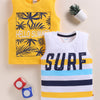 BUMZEE Yellow & White Boys Sleeveless Cotton T-Shirts Pack Of 2
