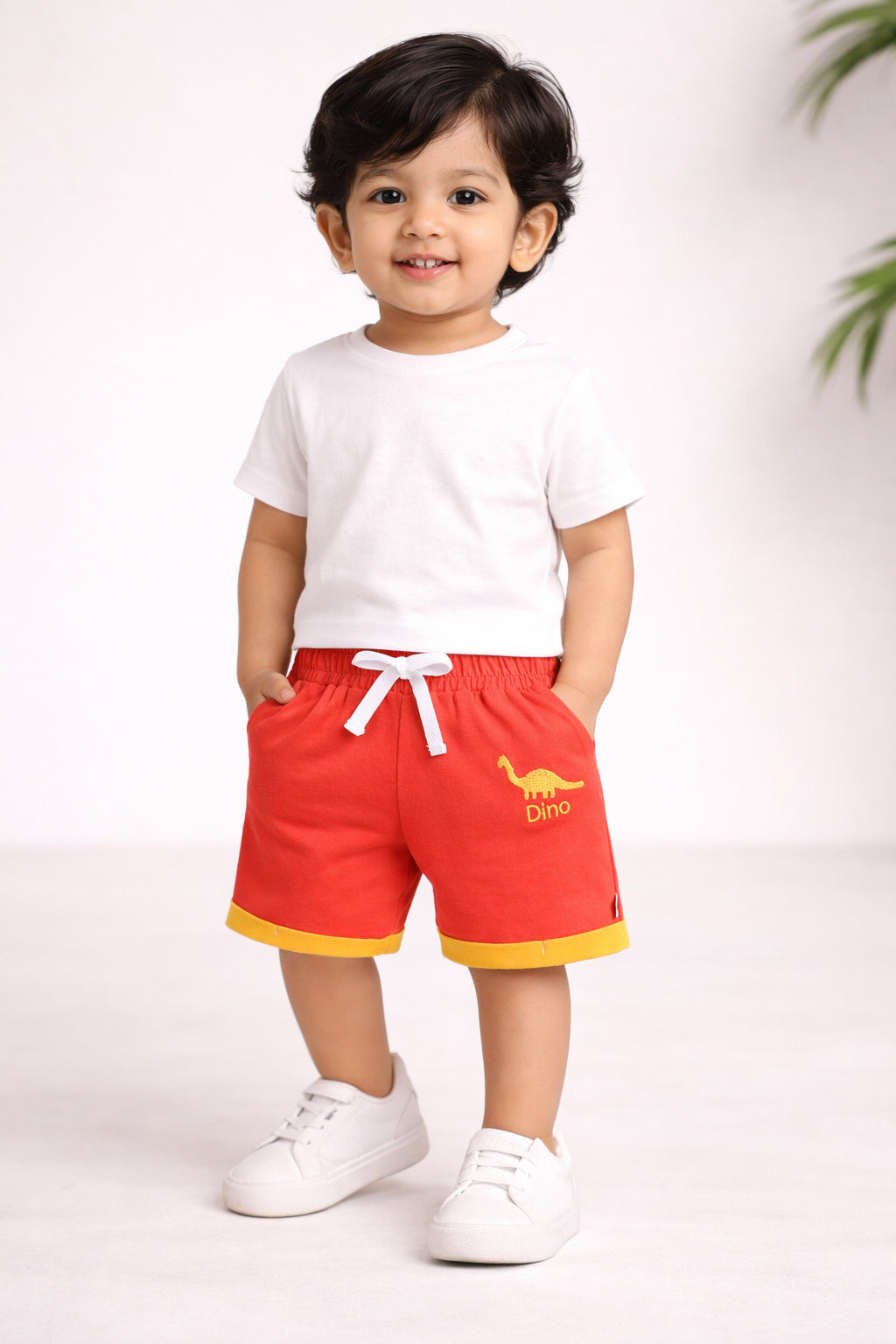 BUMZEE Red & Navy Boys Shorts Pack Of 2