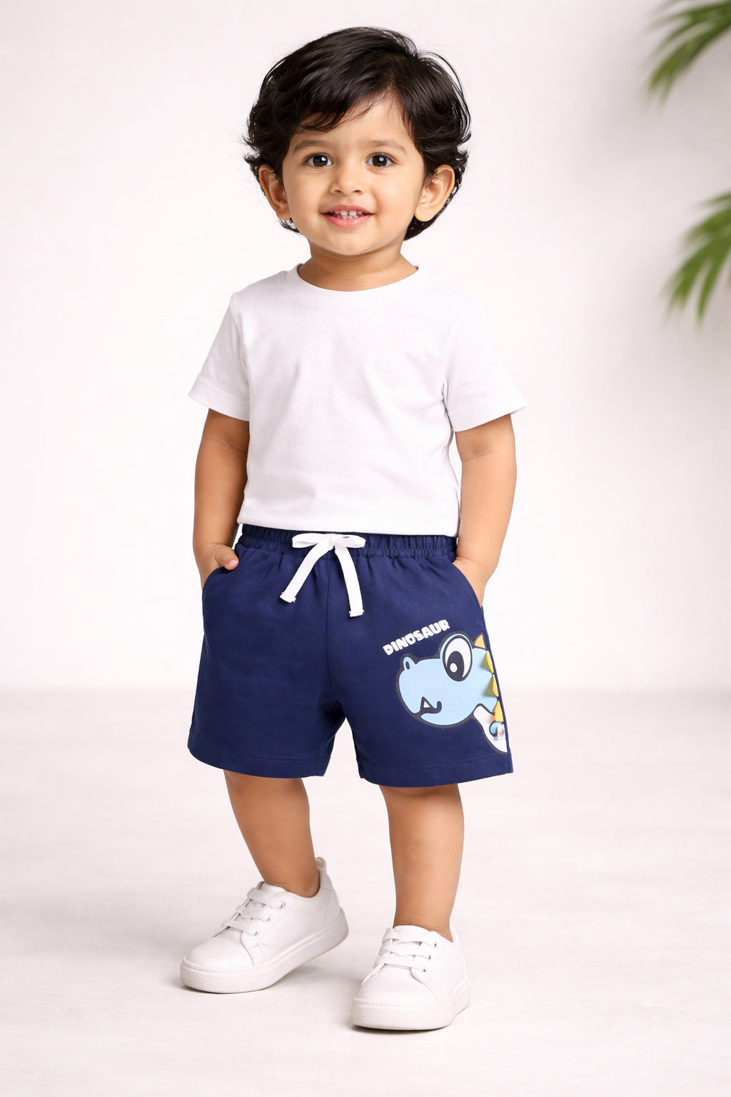 BUMZEE Red & Navy Boys Shorts Pack Of 2