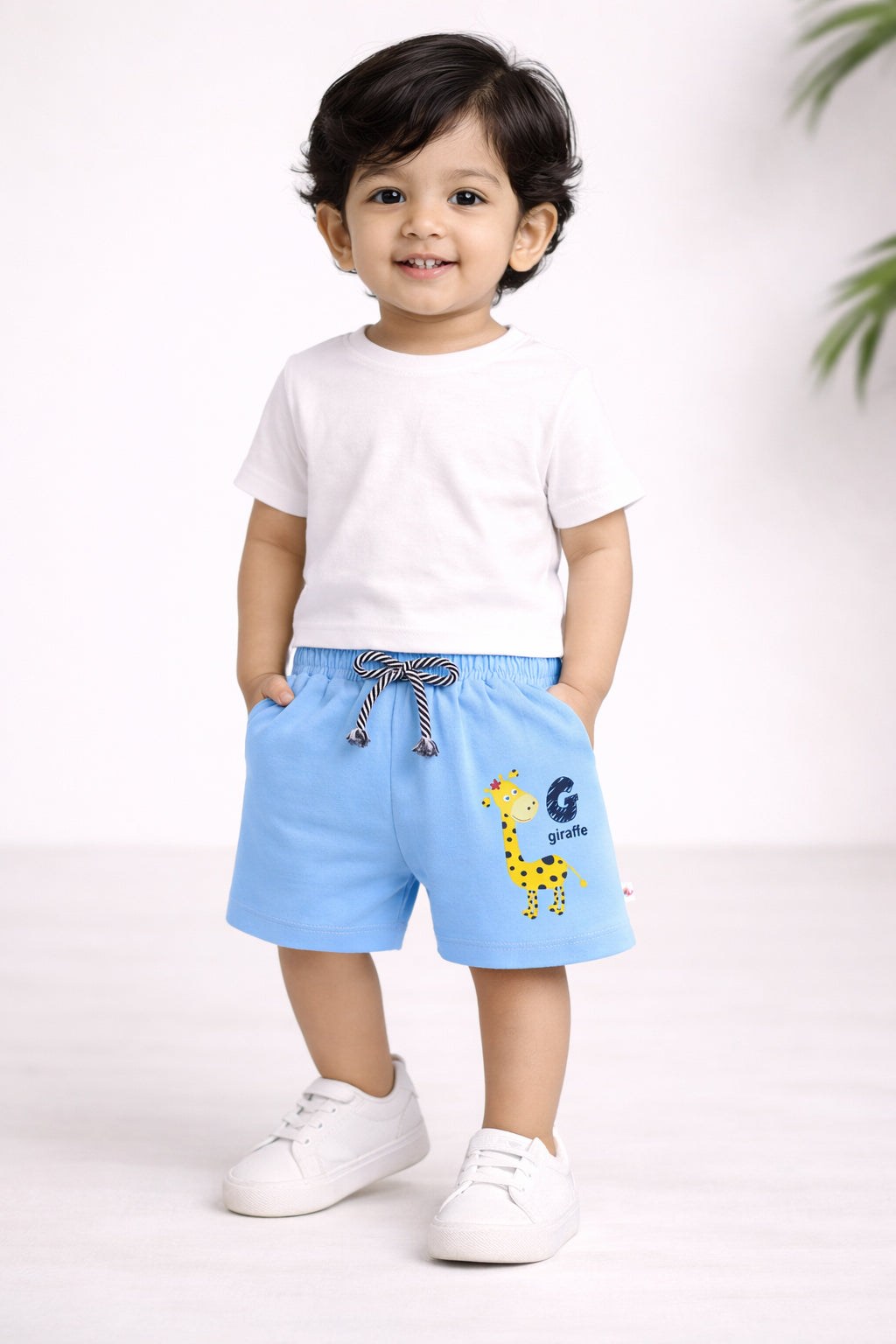 BUMZEE Orange & Sky Blue Boys Shorts Pack Of 2