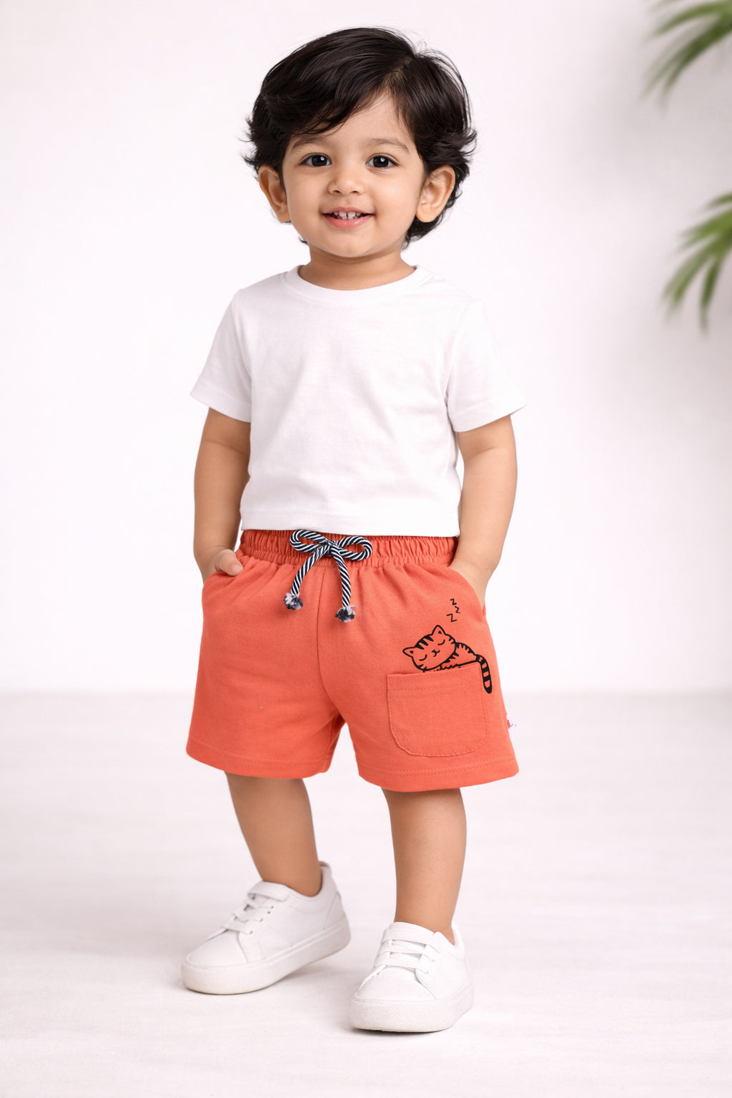 BUMZEE Orange & Sky Blue Boys Shorts Pack Of 2