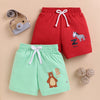 BUMZEE Red & Green Boys Shorts Pack Of 2