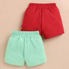BUMZEE Red & Green Boys Shorts Pack Of 2