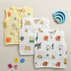 Boys Sleeveless Pure Cotton Muslin Jabla White & Yellow Pack of 3