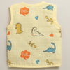 Boys Sleeveless Pure Cotton Muslin Jabla White & Yellow Pack of 3