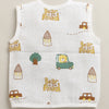 Boys Sleeveless Pure Cotton Muslin Jabla White & Yellow Pack of 3