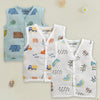 Boys Sleeveless Pure Cotton Muslin Jabla Blue & White Pack of 3