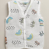 Boys Sleeveless Pure Cotton Muslin Jabla Blue & White Pack of 3