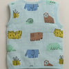 Boys Sleeveless Pure Cotton Muslin Jabla Blue & White Pack of 3