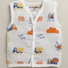 Boys Sleeveless Pure Cotton Muslin Jabla Blue & White Pack of 3