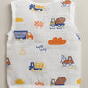 Boys Sleeveless Pure Cotton Muslin Jabla Blue & White Pack of 3