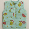 Girls Sleeveless Pure Cotton Muslin Jabla White & Green Pack of 3