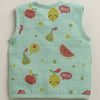 Girls Sleeveless Pure Cotton Muslin Jabla White & Green Pack of 3