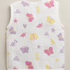 Girls Sleeveless Pure Cotton Muslin Jabla White & Pink Pack of 3