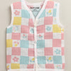 Girls Sleeveless Pure Cotton Muslin Jabla White & Pink Pack of 3
