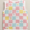 Girls Sleeveless Pure Cotton Muslin Jabla White & Pink Pack of 3
