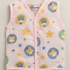 Girls Sleeveless Pure Cotton Muslin Jabla White & Pink Pack of 3
