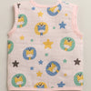 Girls Sleeveless Pure Cotton Muslin Jabla White & Pink Pack of 3