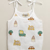 Boys Sleeveless Pure Cotton Muslin Knot Jabla White & Yellow Pack of 3