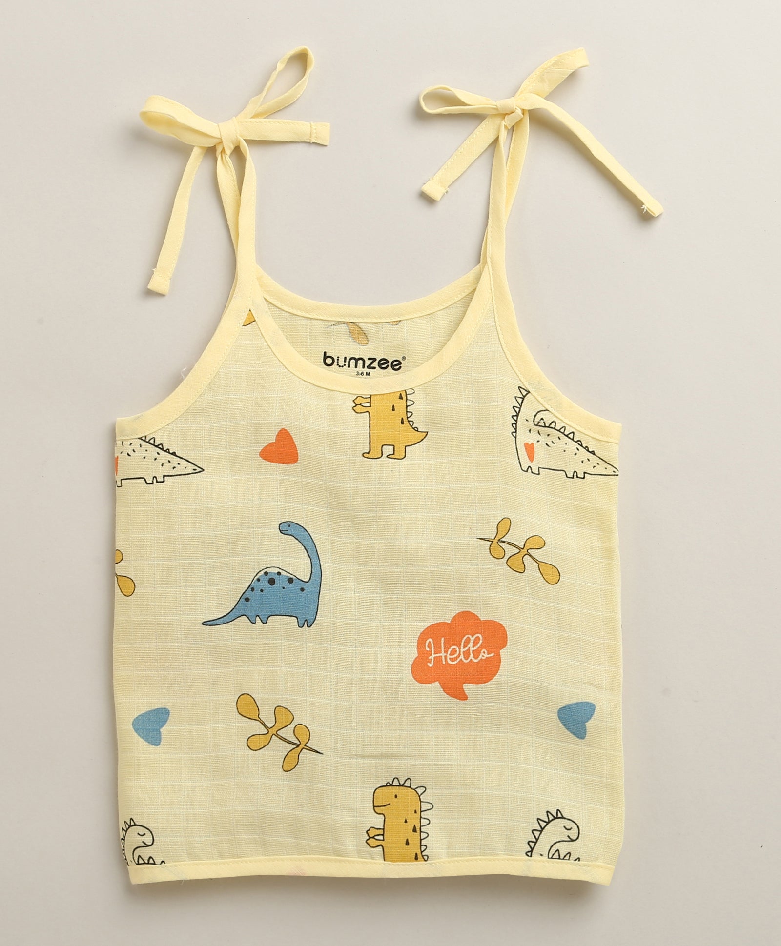 Boys Sleeveless Pure Cotton Muslin Knot Jabla White & Yellow Pack of 3