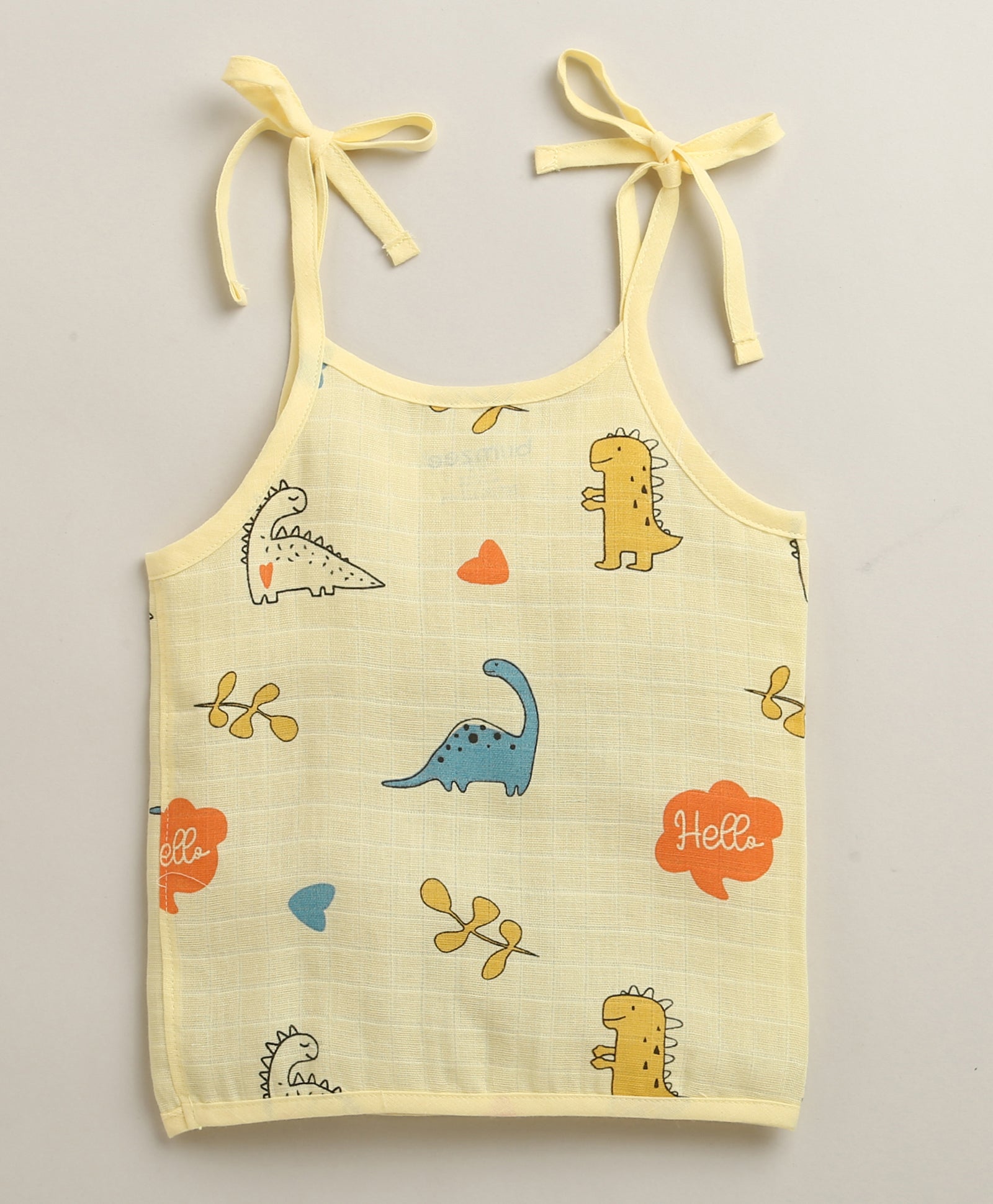 Boys Sleeveless Pure Cotton Muslin Knot Jabla White & Yellow Pack of 3