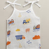 Boys Sleeveless Pure Cotton Muslin Knot Jabla Blue & White Pack of 3