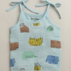 Boys Sleeveless Pure Cotton Muslin Knot Jabla Blue & White Pack of 3