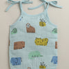 Boys Sleeveless Pure Cotton Muslin Knot Jabla Blue & White Pack of 3