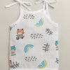 Boys Sleeveless Pure Cotton Muslin Knot Jabla Blue & White Pack of 3