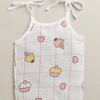Girls Sleeveless Pure Cotton Muslin Knot Jabla White & Green Pack of 3