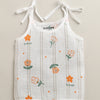 Girls Sleeveless Pure Cotton Muslin Knot Jabla White & Green Pack of 3