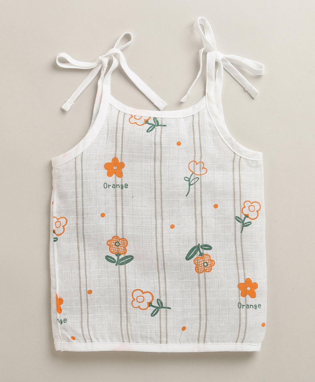 Bumzee White & Green Graphic Print Muslin Jabla, Pack of 3, Sleeveless (Style Peb11528)
