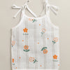 Girls Sleeveless Pure Cotton Muslin Knot Jabla White & Green Pack of 3