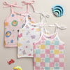 Girls Sleeveless Pure Cotton Muslin Knot Jabla Pink & White Pack of 3