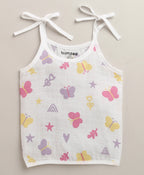 Bumzee Pink & White Animal Print Muslin Jabla, Pack of 3, Sleeveless