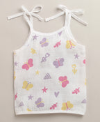 Bumzee Pink & White Animal Print Muslin Jabla, Pack of 3, Sleeveless