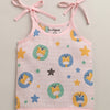 Girls Sleeveless Pure Cotton Muslin Knot Jabla Pink & White Pack of 3