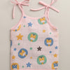 Girls Sleeveless Pure Cotton Muslin Knot Jabla Pink & White Pack of 3