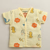 Yellow Baby Boys Half Sleeves Pure Cotton Muslin Jabla & Short Set