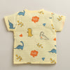 Yellow Baby Boys Half Sleeves Pure Cotton Muslin Jabla & Short Set