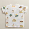 White Baby Boys Half Sleeves Pure Cotton Muslin Jabla & Short Set