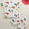 White Baby Boys Half Sleeves Pure Cotton Muslin Jabla & Short Set