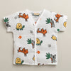 White Baby Boys Half Sleeves Pure Cotton Muslin Jabla & Short Set