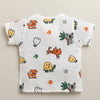White Baby Boys Half Sleeves Pure Cotton Muslin Jabla & Short Set