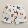 White Baby Boys Half Sleeves Pure Cotton Muslin Jabla & Short Set