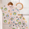 Pink Baby Girls Half Sleeves Pure Cotton Muslin Jabla & Short Set